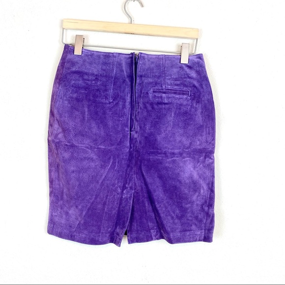 The Limited Skirt Purple Leather Pencil - Picture 3 of 11